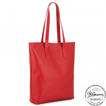 Женская кожаная сумка "Монреаль Нью" (красная гладкая кожа)